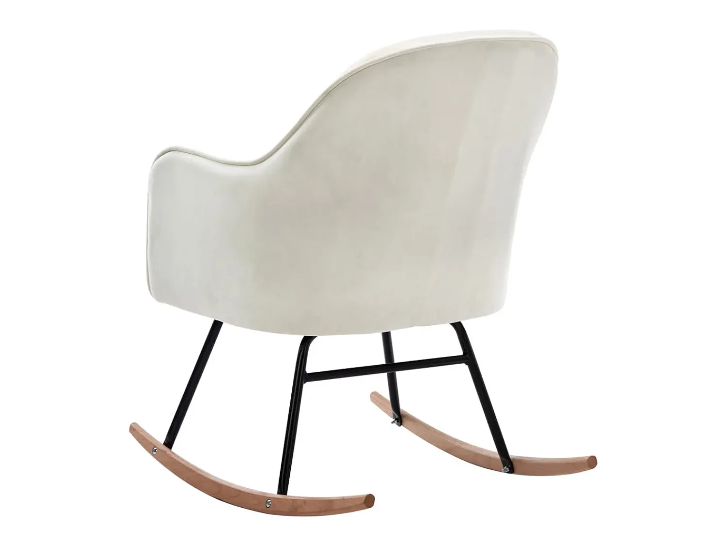 Poltrona*vidaxl Cadeira de baloiço veludo nata Branco