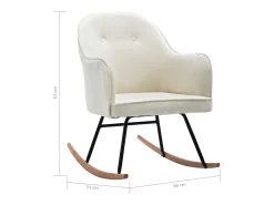 Poltrona*vidaxl Cadeira de baloiço veludo nata Branco