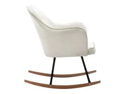 Poltrona*vidaxl Cadeira de baloiço veludo nata Branco