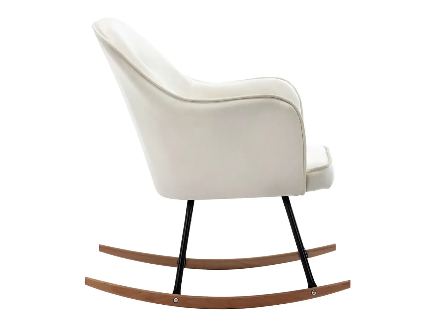Poltrona*vidaxl Cadeira de baloiço veludo nata Branco
