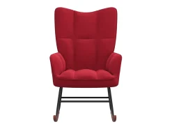 Poltrona* Cadeira de baloiço veludo tinto PT835571 Vermelho
