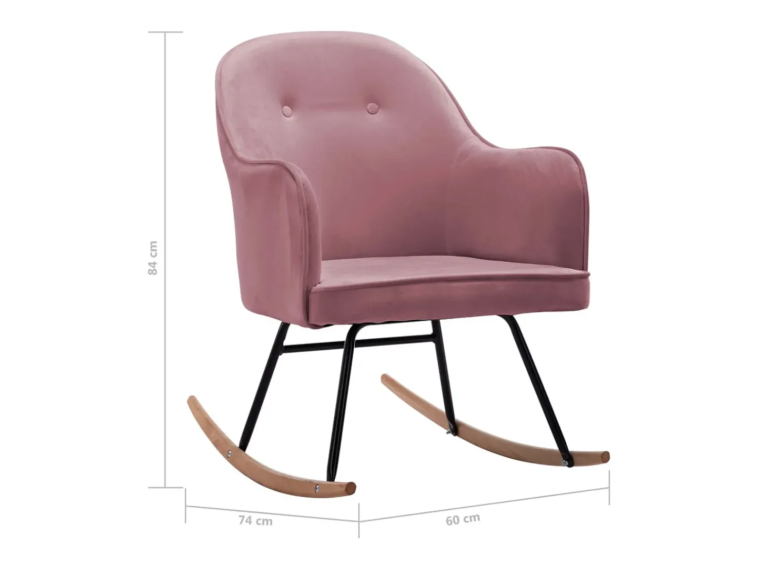 Outlet vidaxl Cadeira de baloiço veludo Rosa