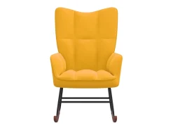Cadeira de baloiço veludo mostarda PT963995 Amarelo