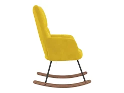 Poltrona|vidaxl Cadeira de baloiço veludo mostarda Amarelo