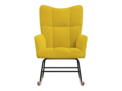 Poltrona|vidaxl Cadeira de baloiço veludo mostarda Amarelo
