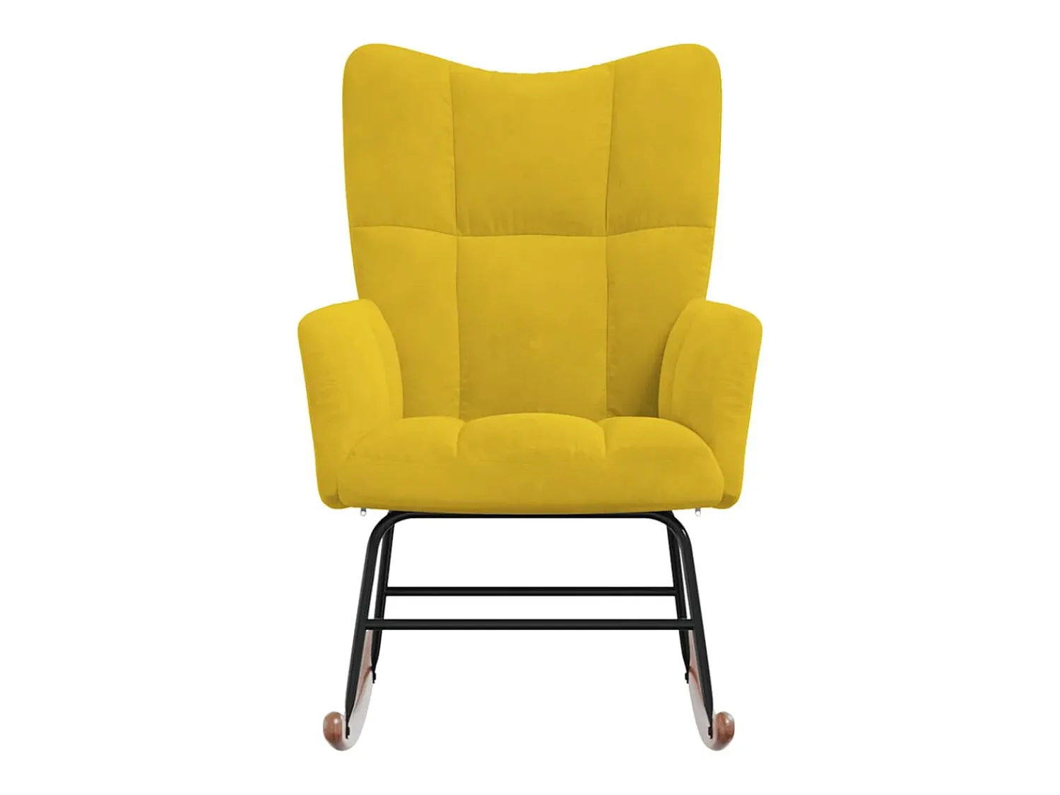 Poltrona|vidaxl Cadeira de baloiço veludo mostarda Amarelo