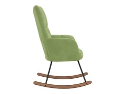 Poltrona|vidaxl Cadeira de baloiço veludo -claro Verde