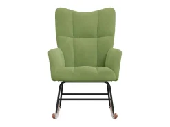 Poltrona|vidaxl Cadeira de baloiço veludo -claro Verde