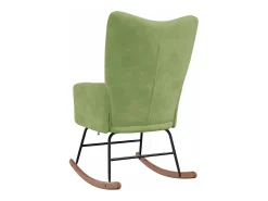 Poltrona|vidaxl Cadeira de baloiço veludo -claro Verde