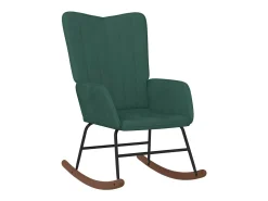 Poltrona*vidaxl Cadeira de baloiço veludo -escuro Verde