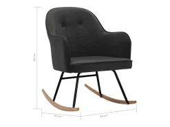 Poltrona*vidaxl Cadeira de baloiço veludo -escuro Cinzento