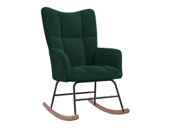 Poltrona*vidaxl Cadeira de baloiço veludo -escuro Verde