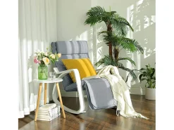 Poltrona| Cadeira de baloiço 121,5x67x84 cm cinza branco Cinzento / Branco