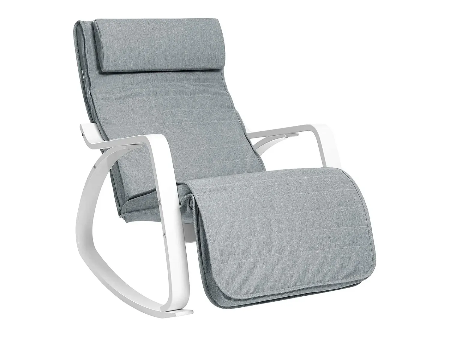 Poltrona| Cadeira de baloiço 121,5x67x84 cm cinza branco Cinzento / Branco
