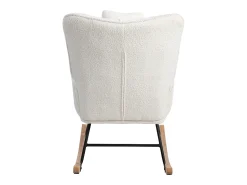 ModernLuxe Cadeira de baloiço、Cadeira de baloiço em tecido turco francês - com almofada e apoio para os pés -^ Poltrona