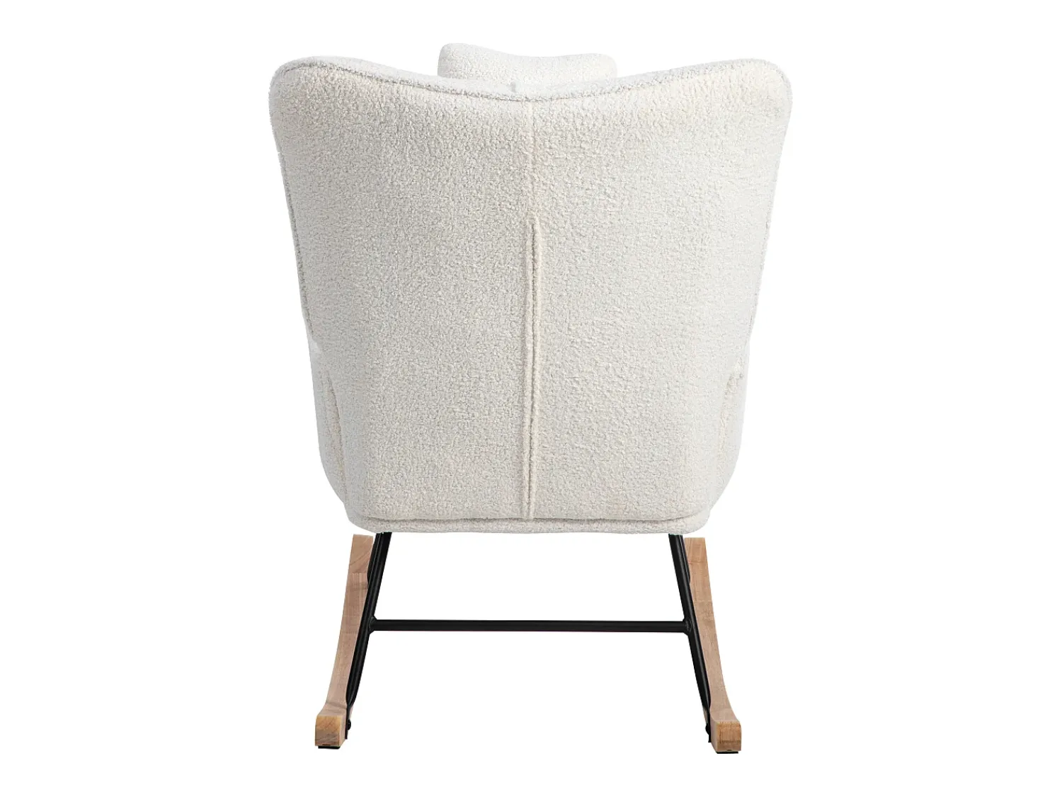 ModernLuxe Cadeira de baloiço、Cadeira de baloiço em tecido turco francês - com almofada e apoio para os pés -^ Poltrona