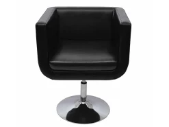 Outlet Cadeira de bar em couro artificial PT660844 Preto