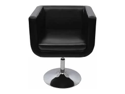 Poltrona| Cadeira de bar em couro artificial Altura Ajustável SHL64167 Preto