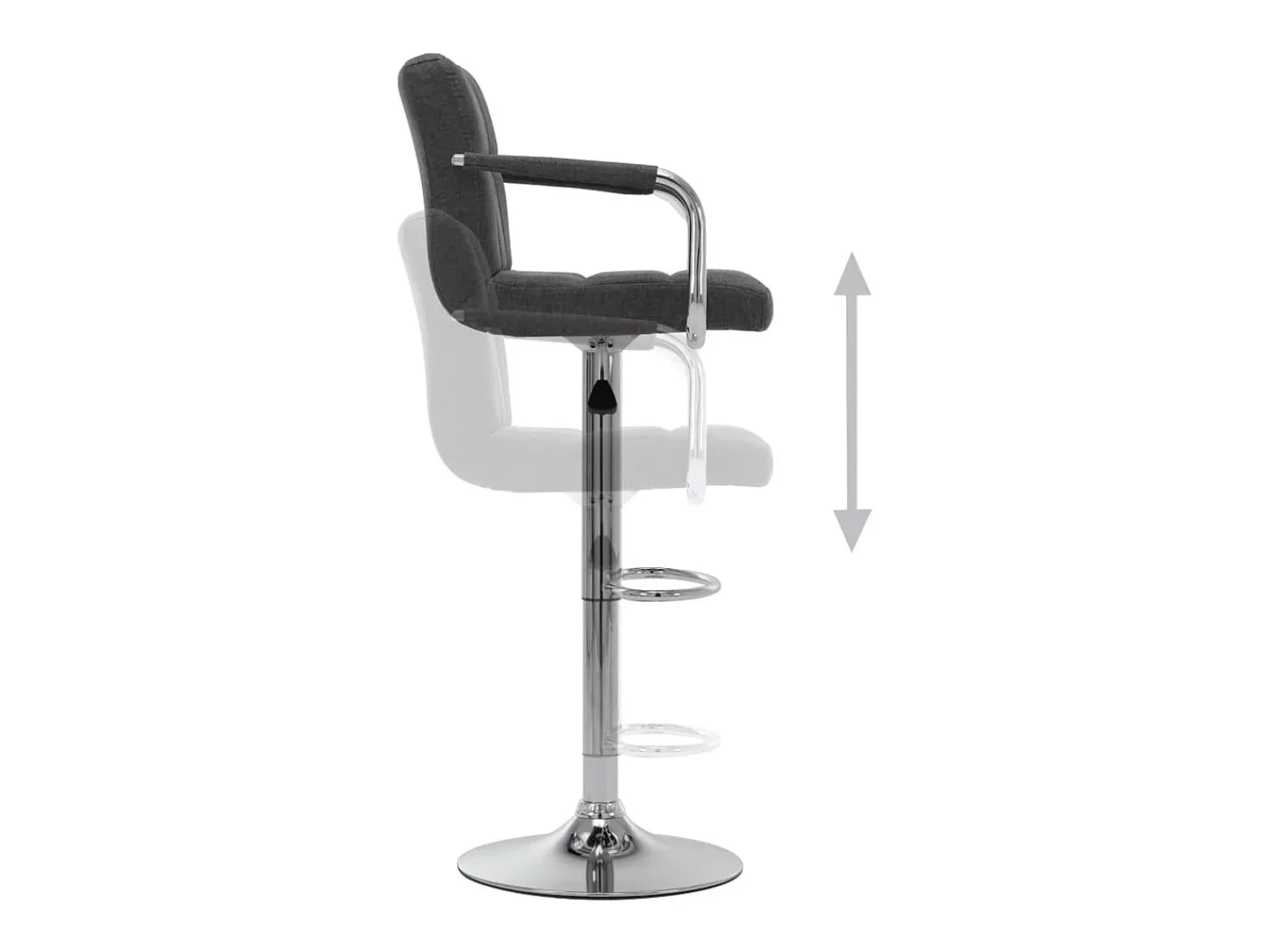 Online vidaxl Cadeira de bar tecido -escuro Cinzento