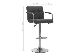 Online vidaxl Cadeira de bar tecido -escuro Cinzento
