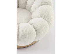 Best Cadeira de braços giratória em tecido de efeito bouclé natural - FLOREL Creme