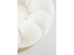 Poltrona* Cadeira de braços giratória em tecido de efeito bouclé - FLOREL Branco