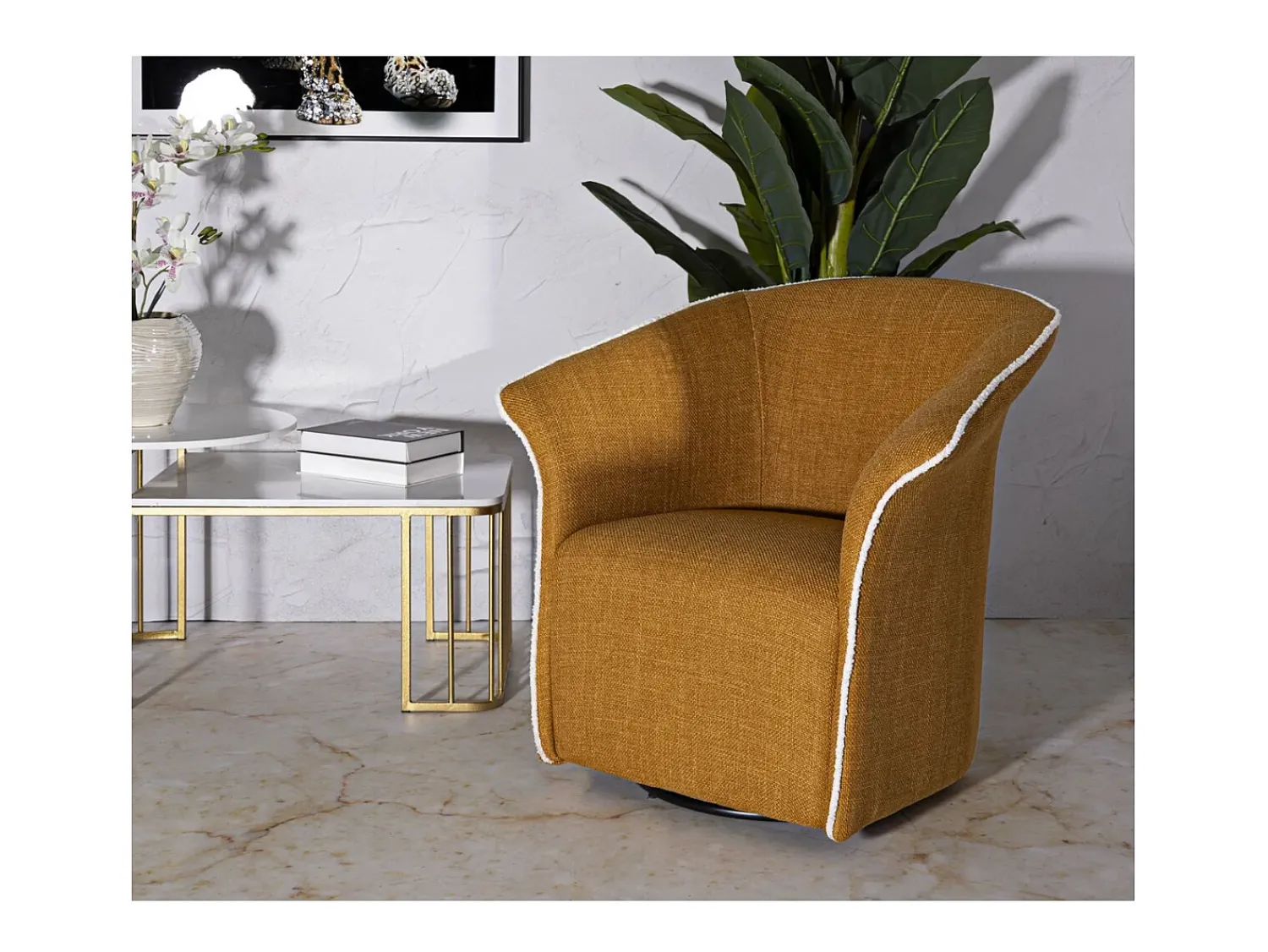 Poltrona* Cadeira de Braços VKH714, , 80x83,5x66 cm, Kendra Home Amarelo