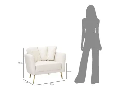 Poltrona* Cadeira de Braços VKH324, , 88x77x74 cm, Kendra Home Bege