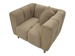 Poltrona* Cadeira de Braços VKH323, Castanho, 81x97x71 cm, Kendra Home Cinzento