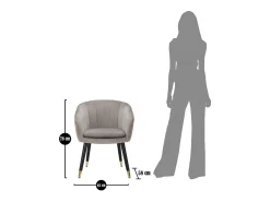 Poltrona* Cadeira de Braços VKH316, , 62x58x78 cm, Kendra Home Cinzento