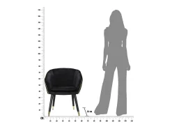 Poltrona| Cadeira de Braços VKH317, , 62x58x78 cm, Kendra Home Preto