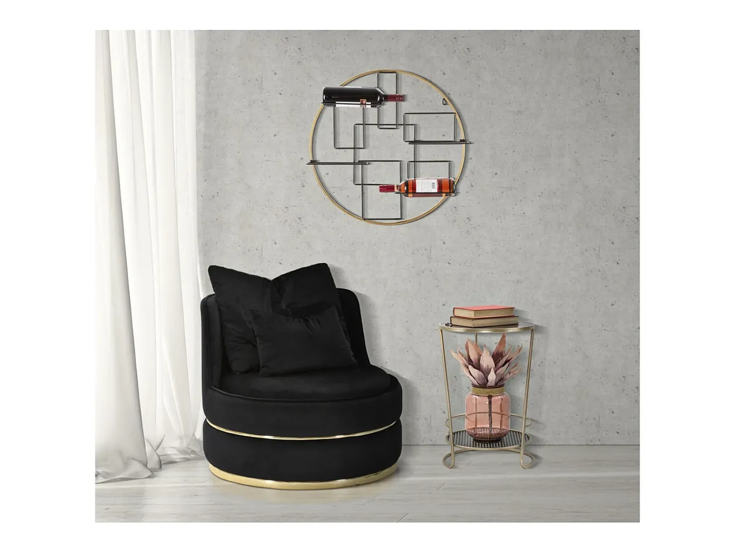 Poltrona| Cadeira de Braços VKH309, , 84x84x72 cm, Kendra Home Preto
