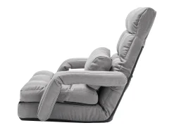 Poltrona* Cadeira de Chão SucceBuy Cadeira de Chão - 5 Posições Ajustáveis, Apoios de Braços - Cadeira Gaming de Chão, Ideal como Sofá-Cama com Almofada Cinzento