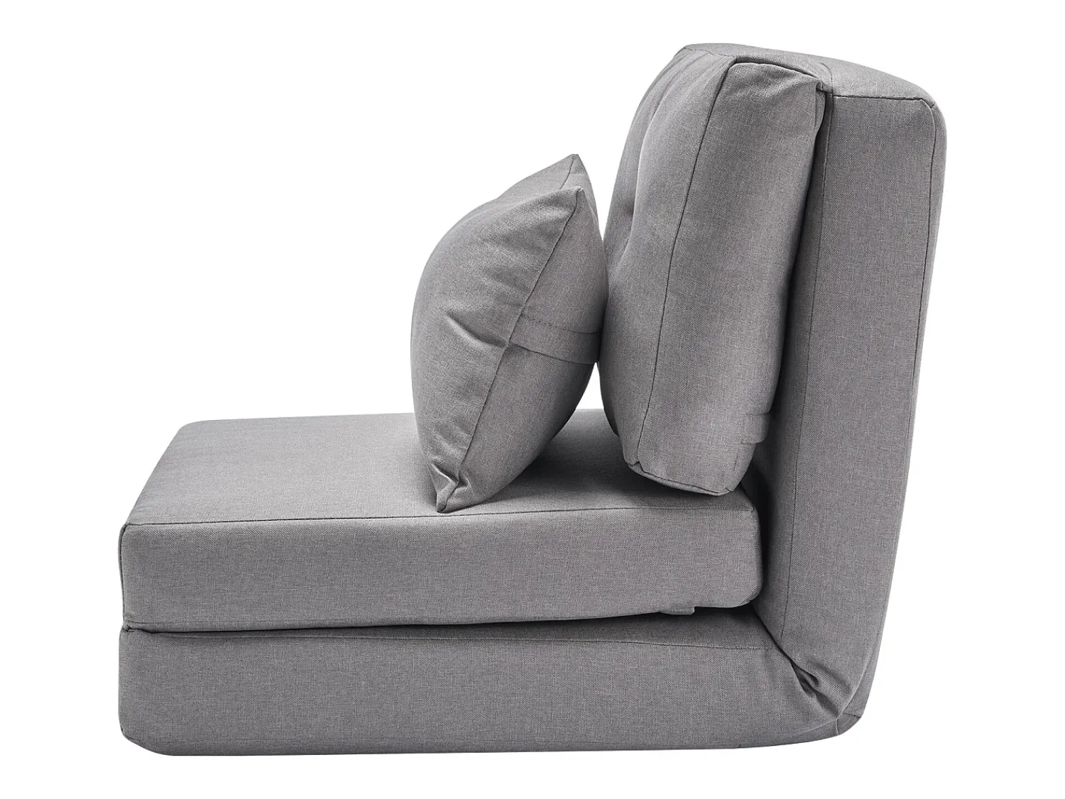 Poltrona* Cadeira de Chão SucceBuy Cadeira de Chão Convertível com 5 Posições Ajustáveis, Sofá-Cama Estofado com Encosto Ajustável, Estrutura Metálica e Almofada Cinzento