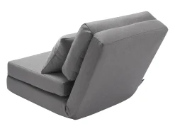 Poltrona* Cadeira de Chão SucceBuy Cadeira de Chão Convertível com 5 Posições Ajustáveis, Sofá-Cama Estofado com Encosto Ajustável, Estrutura Metálica e Almofada Cinzento