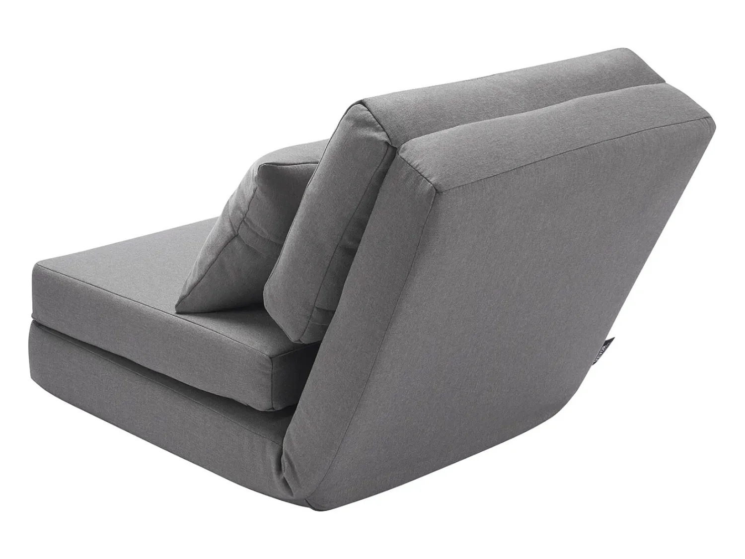 Poltrona* Cadeira de Chão SucceBuy Cadeira de Chão Convertível com 5 Posições Ajustáveis, Sofá-Cama Estofado com Encosto Ajustável, Estrutura Metálica e Almofada Cinzento