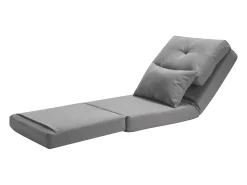 Poltrona* Cadeira de Chão SucceBuy Cadeira de Chão Convertível com 5 Posições Ajustáveis, Sofá-Cama Estofado com Encosto Ajustável, Estrutura Metálica e Almofada Cinzento