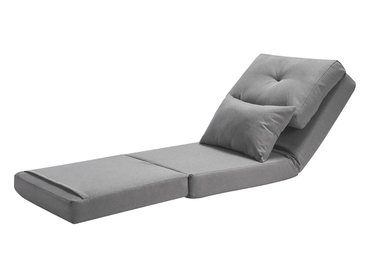 Poltrona* Cadeira de Chão SucceBuy Cadeira de Chão Convertível com 5 Posições Ajustáveis, Sofá-Cama Estofado com Encosto Ajustável, Estrutura Metálica e Almofada Cinzento