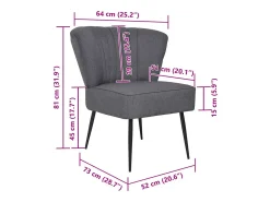 vidaxl Cadeira de cocktail tecido -escuro^ Poltrona