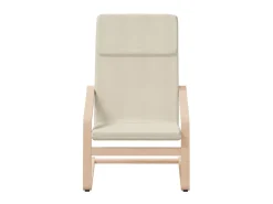 Poltrona| Cadeira de descanso com banco p/ pés tecido cor creme PT277882 Azul