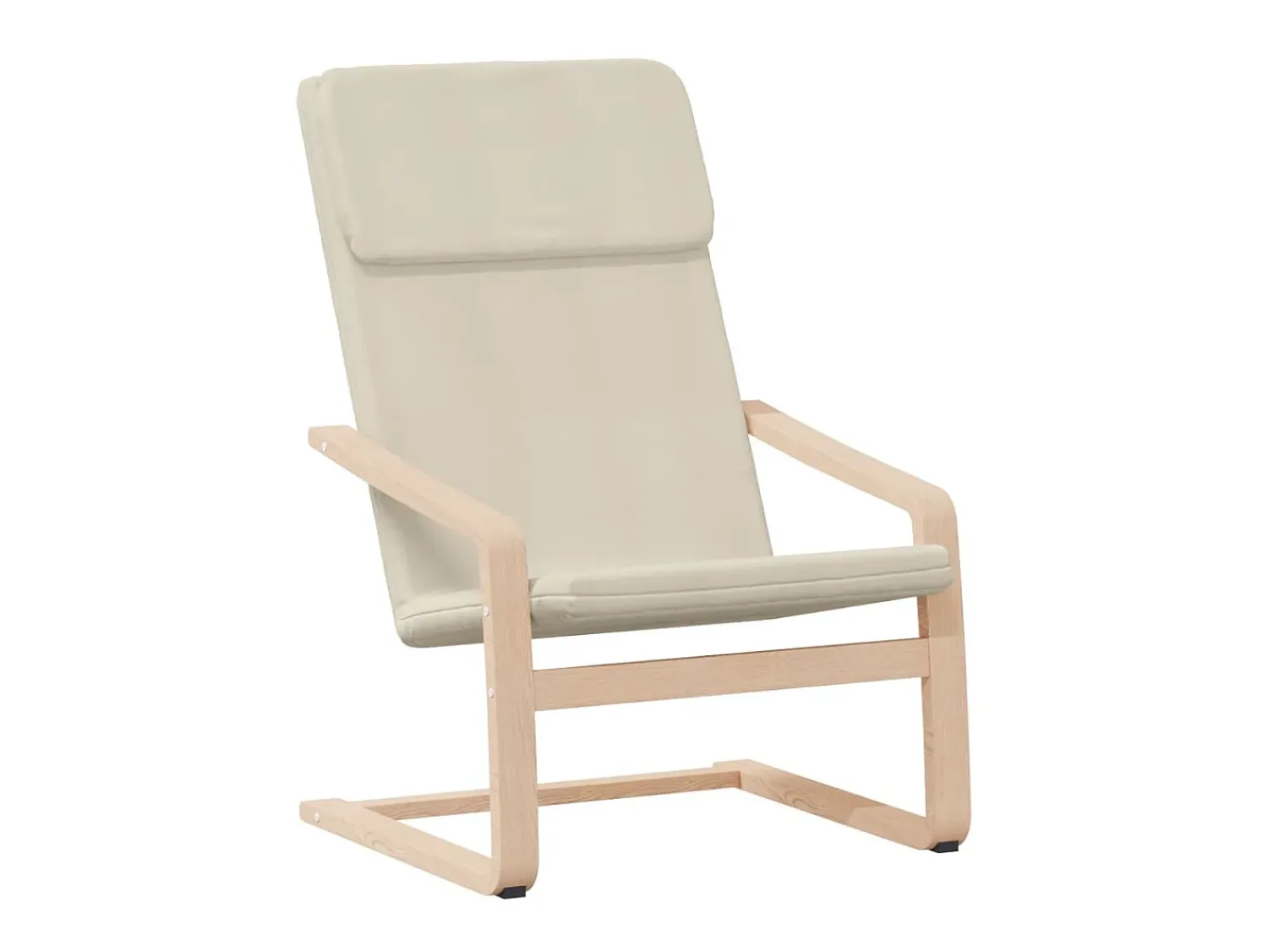 Poltrona| Cadeira de descanso com banco p/ pés tecido cor creme PT277882 Azul