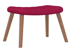 Poltrona|vidaxl Cadeira de descanso com banco veludo tinto Vermelho