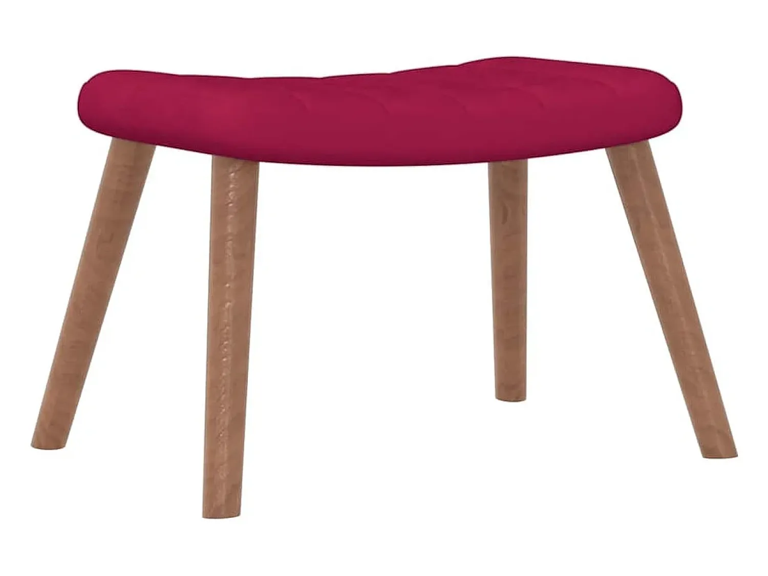 Poltrona|vidaxl Cadeira de descanso com banco veludo tinto Vermelho