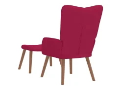 Poltrona|vidaxl Cadeira de descanso com banco veludo tinto Vermelho