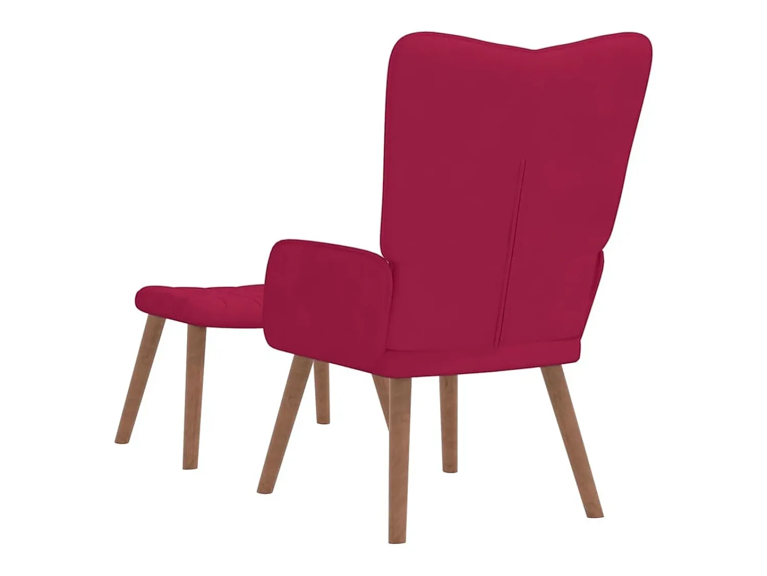 Poltrona|vidaxl Cadeira de descanso com banco veludo tinto Vermelho