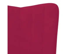 Poltrona|vidaxl Cadeira de descanso com banco veludo tinto Vermelho