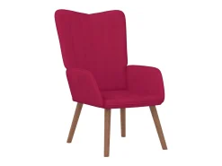 Poltrona|vidaxl Cadeira de descanso com banco veludo tinto Vermelho