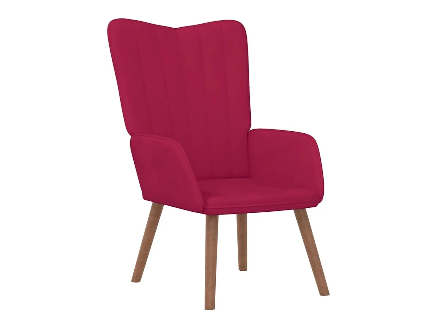 Poltrona|vidaxl Cadeira de descanso com banco veludo tinto Vermelho