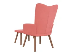 Poltrona* Cadeira de descanso com banco veludo PT283917 Rosa