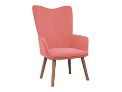 Poltrona* Cadeira de descanso com banco veludo PT283917 Rosa